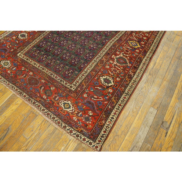 Green 1890s Green Paisley Tribal Antique n.w. Persian Rug 4'8" X 11' Handknotted Wool Carpet For Sale - Image 8 of 8