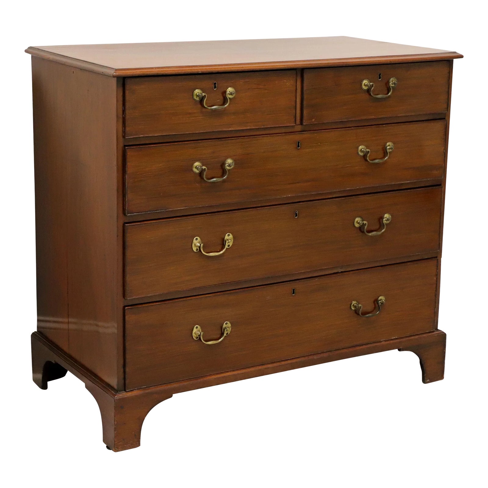 Antique 19th Century Mahogany Chippendale Five-Drawer Chest | Chairish