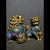 Bronze Pair of Vintage Cloisonné Enamel Guardian Lions – Gilt Bronze Wealth Foo Dogs For Sale - Image 8 of 10