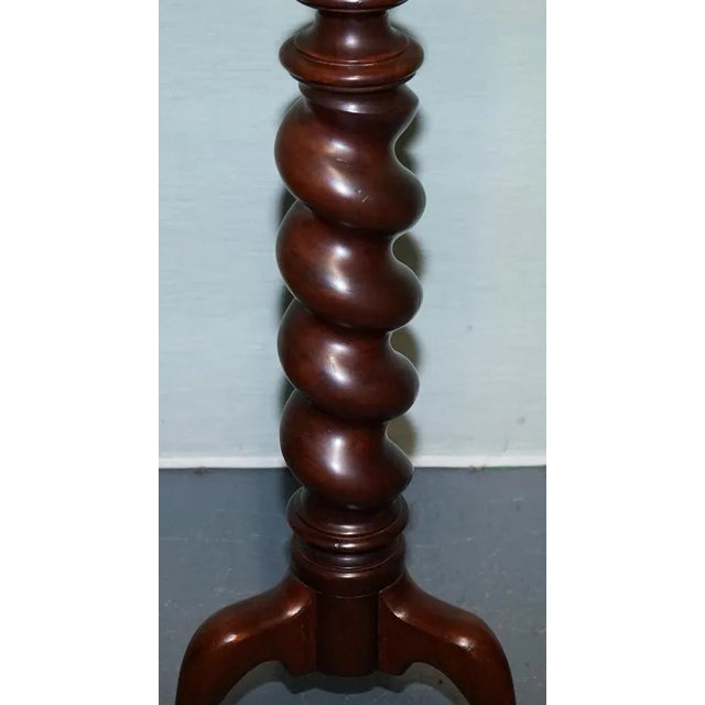 Vintage Hardwood Barley Twist Pedestal Plant Stand For Sale - Image 4 of 9