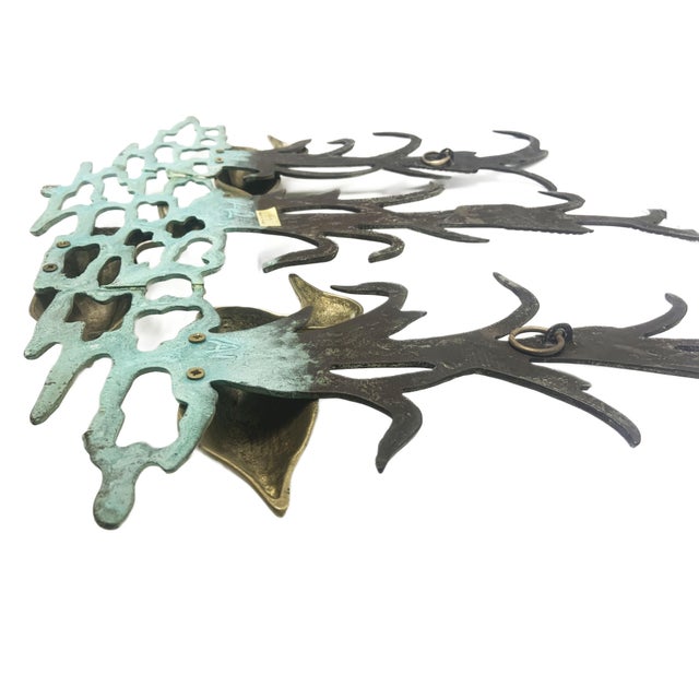 Metal Vintage 1980s Brass and Iron Wall Hanging Ducks on Pond For Sale - Image 7 of 10