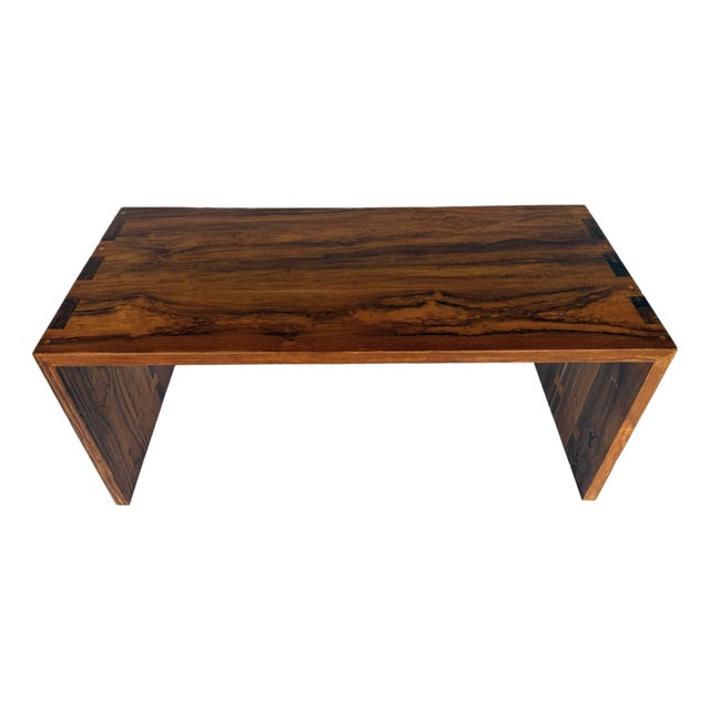 Mid-20th Century Vintage Dovetail Rosewood Waterfall Coffee Table For Sale