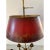 Mid 20th Century French Provincial Brass Three-Arm Horn Bouillotte Lamp With Red Tole Shade For Sale - Image 4 of 10