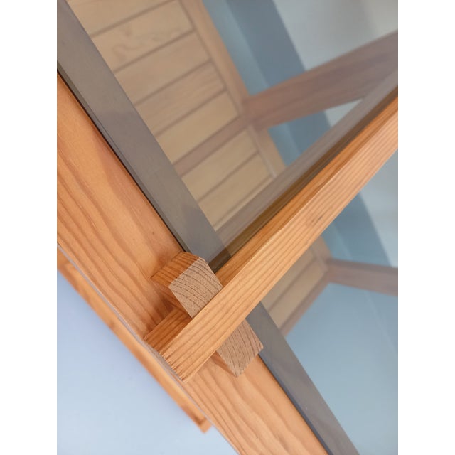 Vintage Rectangular Coffee Table in Pine and Smoked Glass, 1970s For Sale - Image 9 of 13