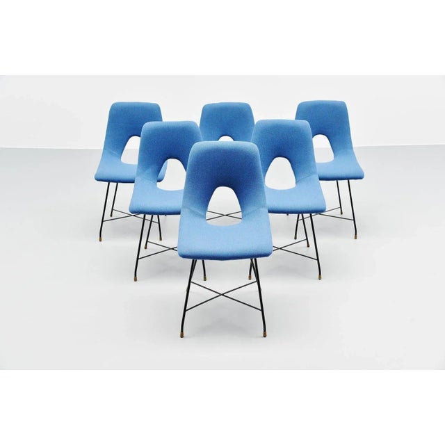 1950s Cosmos Dining Chairs by Augusto Bozzi for Saporiti, Italy, 1954, Set of 6 For Sale - Image 5 of 10