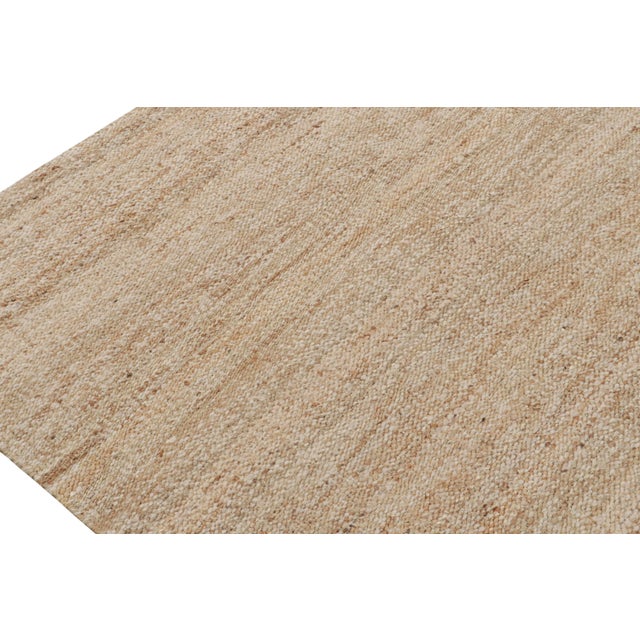 Contemporary 2010s Rug & Kilim’s Contemporary Jute Kilim in Beige-Brown For Sale - Image 3 of 8