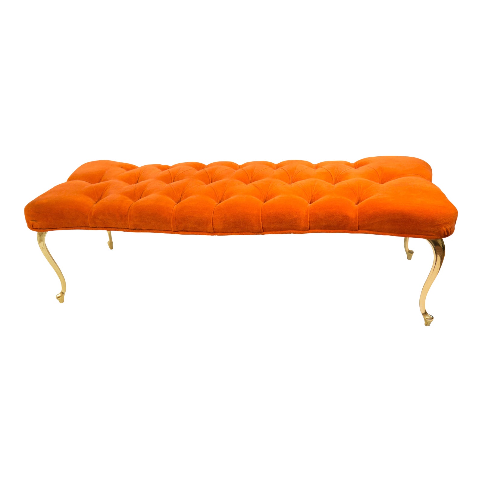 Italian Tufted Velvet Orange Bench Chairish