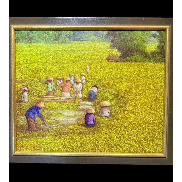 Si Nguyen, Grain Harvest, 1960s, Oil on Canvas For Sale - Image 7 of 7