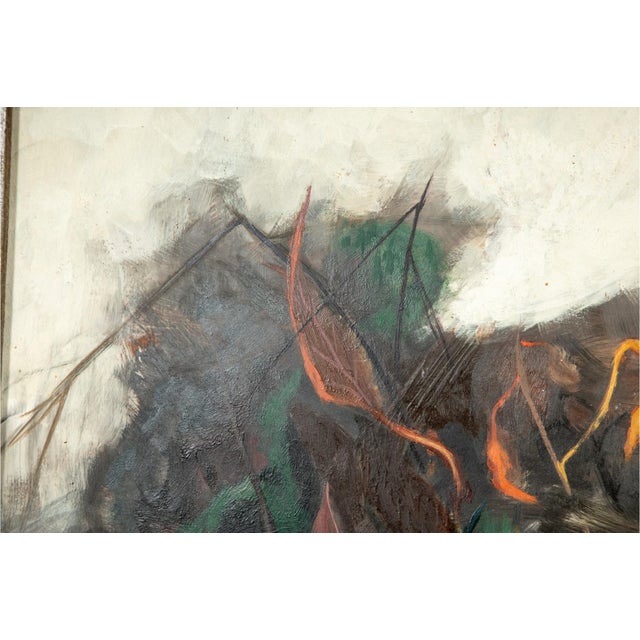 1970s John D. Boison Large Organic Abstract Oil Painting, 49" Long For Sale - Image 5 of 10