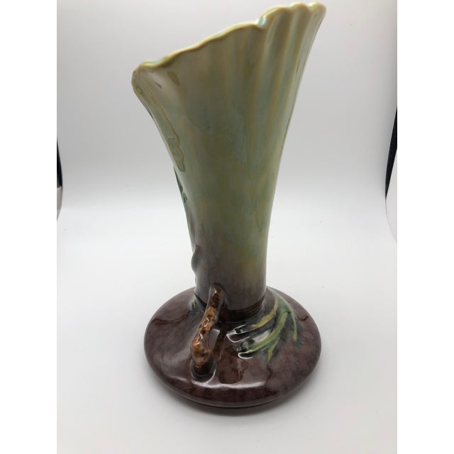 1948 Roseville Pottery Wincraft Pinecone Pattern Trumpet Vase Chairish