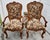 Tuscan Vintage Pair of Thomasville Carved Tuscan Style Arm Chairs W/Floral Fabric For Sale - Image 3 of 11