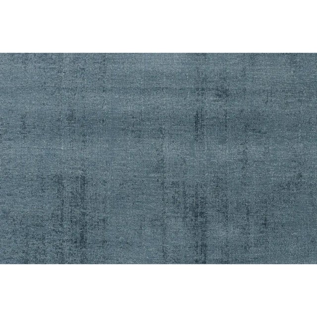 2010s Rug & Kilim’s Modern Rug in Solid Blue Tone-on-Tone Striae For Sale - Image 5 of 6
