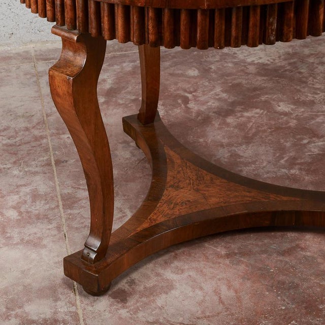 Antique Round Inlaid and Grooved Table For Sale - Image 15 of 18
