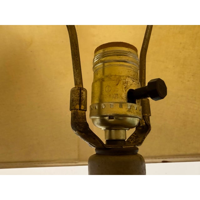 Ceramic Mid 20th Century Rustic Textured Rope Table Lamp For Sale - Image 7 of 12