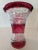 Large Caesar Crystal Bohemia Glass Vase. The Pattern is "Poem"-Red. Hand-blown and hand-cut "cased" crystal. Cased crystal...