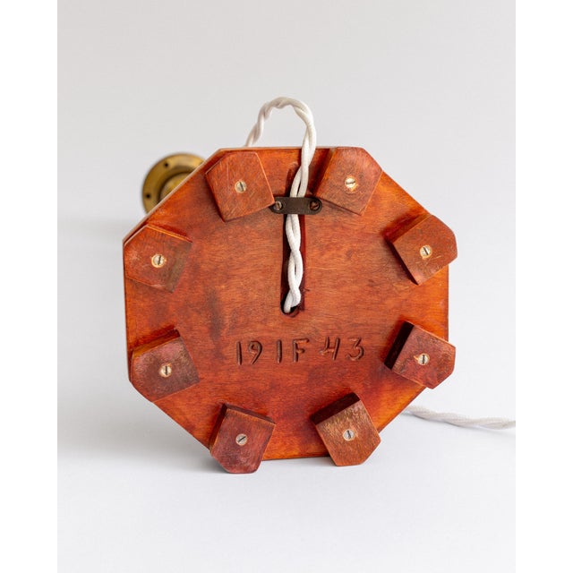 Vintage Scandinavian Hand-Carved Table Lamp, Sweden, 1944 For Sale - Image 6 of 8