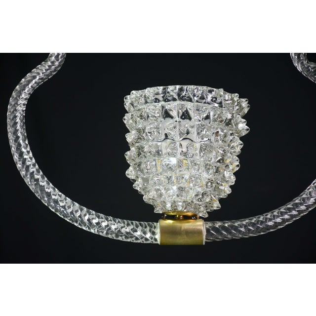 1940s Extraordinary Clear Rostrato Murano Glass Chandelier by Barovier & Toso For Sale - Image 6 of 12