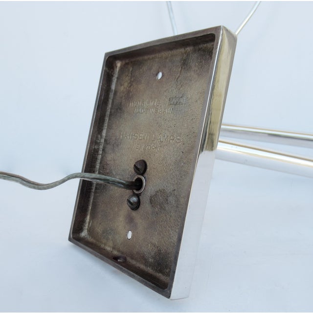 Vintage C.1970s Georg W. Hanson for Hanson Lighting Co.Signed Chrome Plated Swing-Arm Wall Sconces - a Pair For Sale - Image 12 of 13