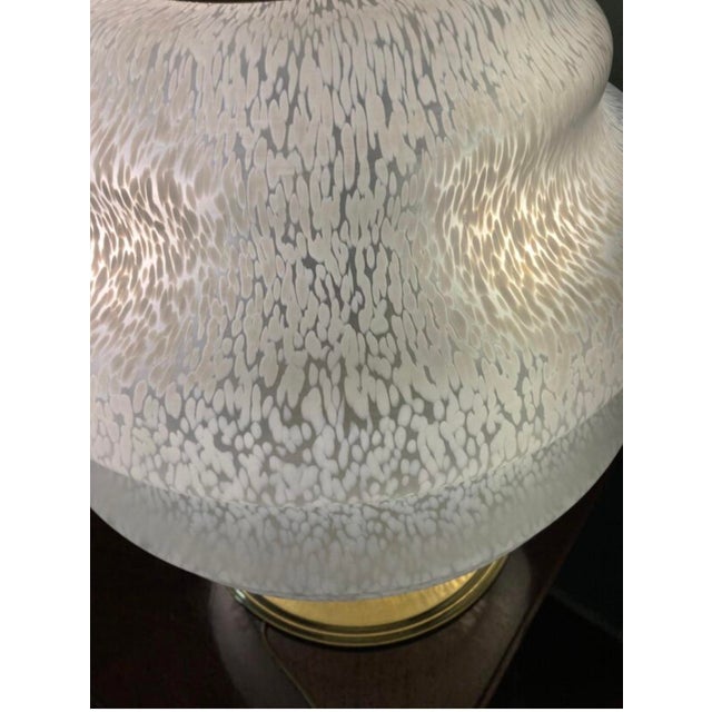 Vintage Table Lamp in Speckled Glass and Brass from Verrerie De Clichy, 1970s For Sale - Image 9 of 13