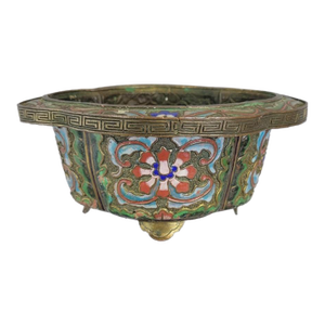 Chinese Cloisonne Quatrefoil Planter, Late Qing C. 1900