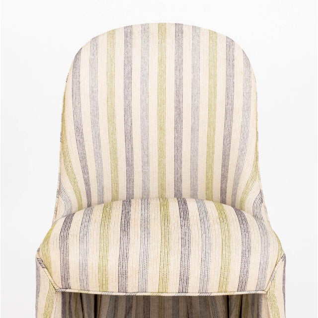 Early 21st Century Set of Four Modern Striped Upholstered Dining Chairs For Sale - Image 5 of 9