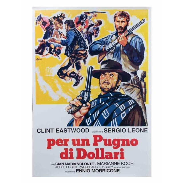 Vintage Poster. Italian 2-Foglio (39 × 55 in.), Unidis. Directed by Sergio Leone, starring Clint Eastwood, Gian Maria...