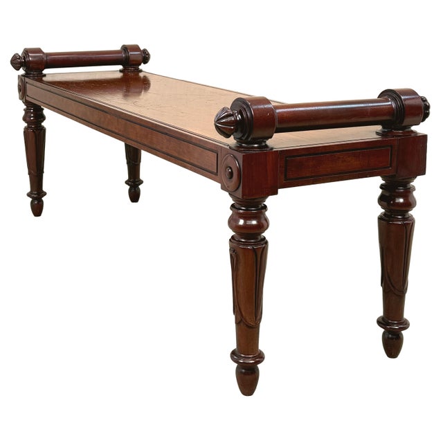 Large Early 19th Century Regency Mahogany Window Seat For Sale - Image 6 of 12