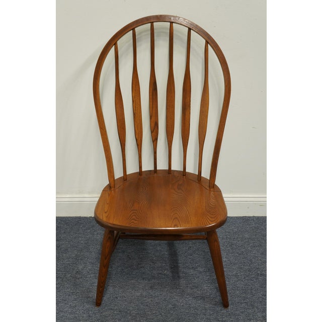 French Country S. Bent Bros. Rustic Country French Style Solid Oak Cattail Dining Side Chair 736 For Sale - Image 3 of 11