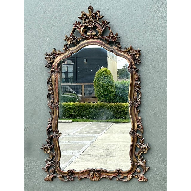 Vintage Ornate Carved Mirror For Sale In West Palm - Image 6 of 12