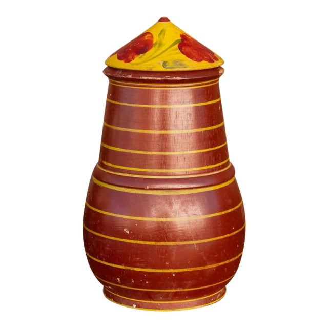 Marvi Polychrome Treen Lidded Pot For Sale