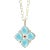 Syna Yellow Gold Jardin Blue Topaz Pendant with Ruby and Diamonds For Sale
