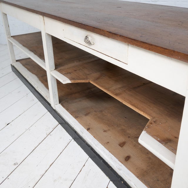 Large Vintage Oak Drapers Table, 1920 For Sale - Image 9 of 13