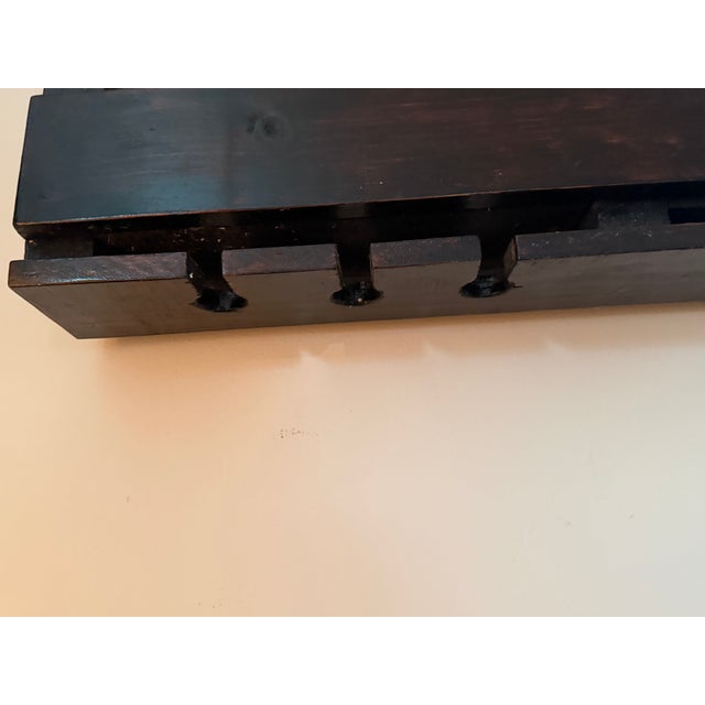 1980s 1980s Rustic Wooden Handmade Wine Bottle Holder For Sale - Image 5 of 11
