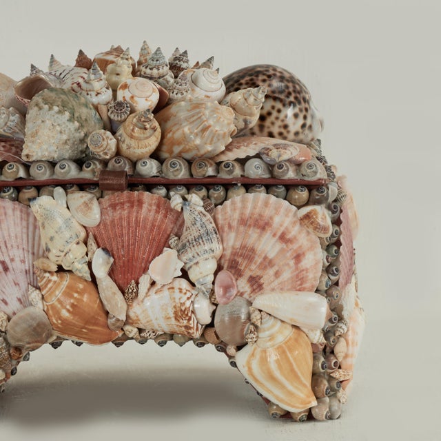 Vintage Seashell Encrusted Box Inbox For Sale - Image 11 of 12