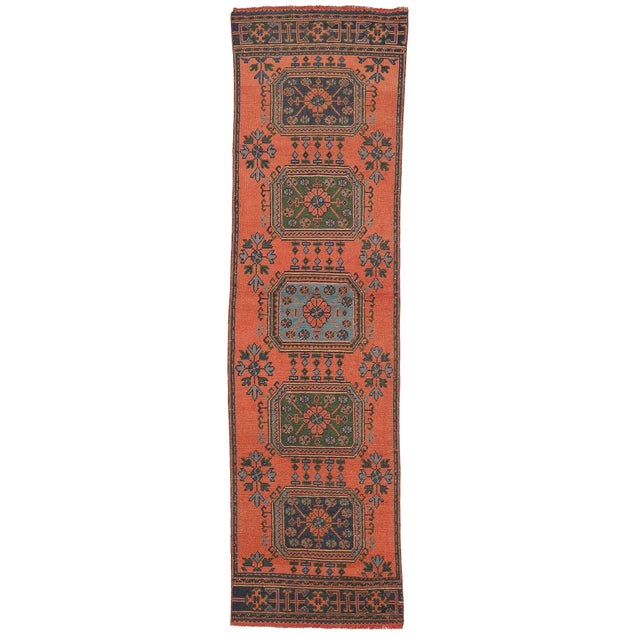 Textile Mid 20th Century Decorative Vintage Turkish Oushak Rug For Sale - Image 7 of 7