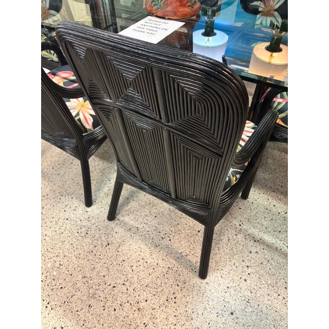 Mid 20th Century McGuire Bamboo Table With 6 Coordinating, Pencil Reed Designer Chairs For Sale - Image 9 of 12
