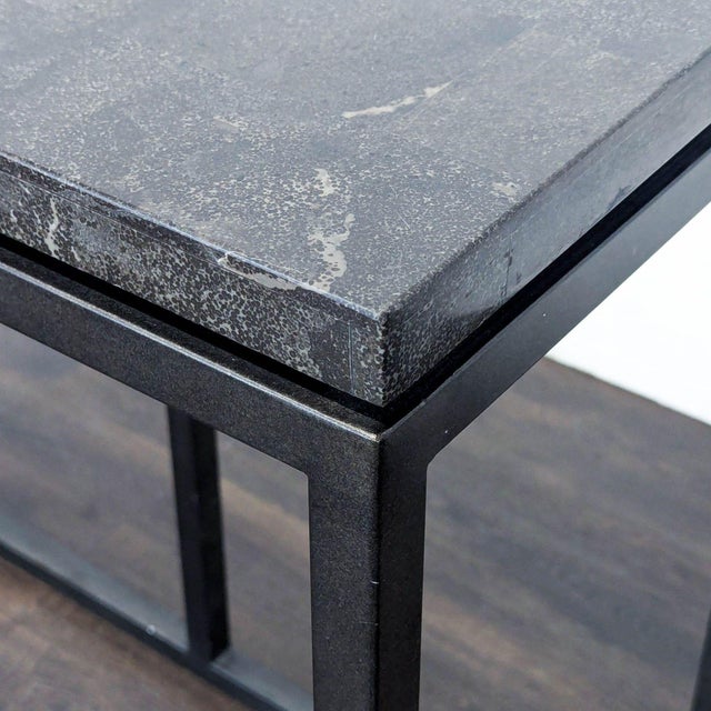 2010s Broyhill Metal and Faux Stone Console Table For Sale - Image 5 of 8
