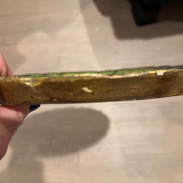 Mid 20th Century Round Italian Florentine Gilt Tray For Sale - Image 9 of 11