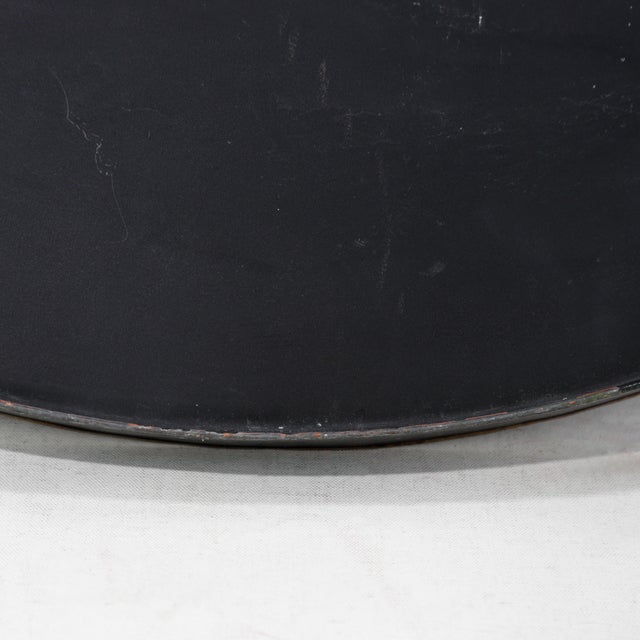 Vintage Black and Gold Chinoiserie Lacquerware Serving Tray For Sale - Image 12 of 14