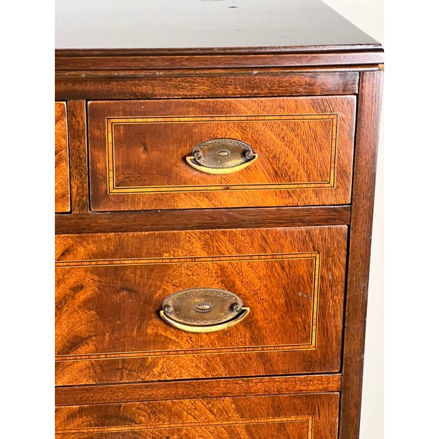 Wood Vintage Dutch Woodcraft Shops Federal Style Flame Mahogany Chest on Stand C. 1945–1955 For Sale - Image 7 of 10