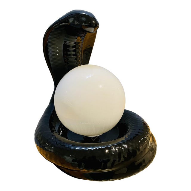 Italian Snake Cobra Lamp by Avobin, 1970s For Sale - Image 9 of 9