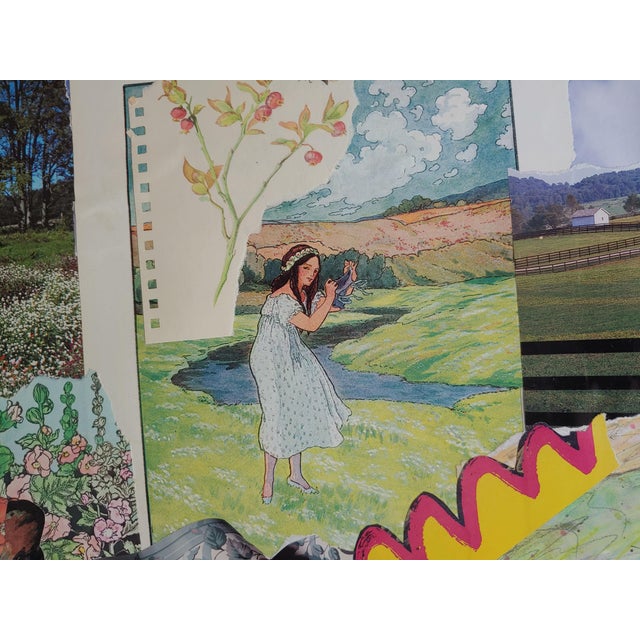 2020s Gone With the Southern Wind Contemporary Handmade Paper Collage Made Using Vintage Ephemeria Framed Under Glass For Sale - Image 5 of 6