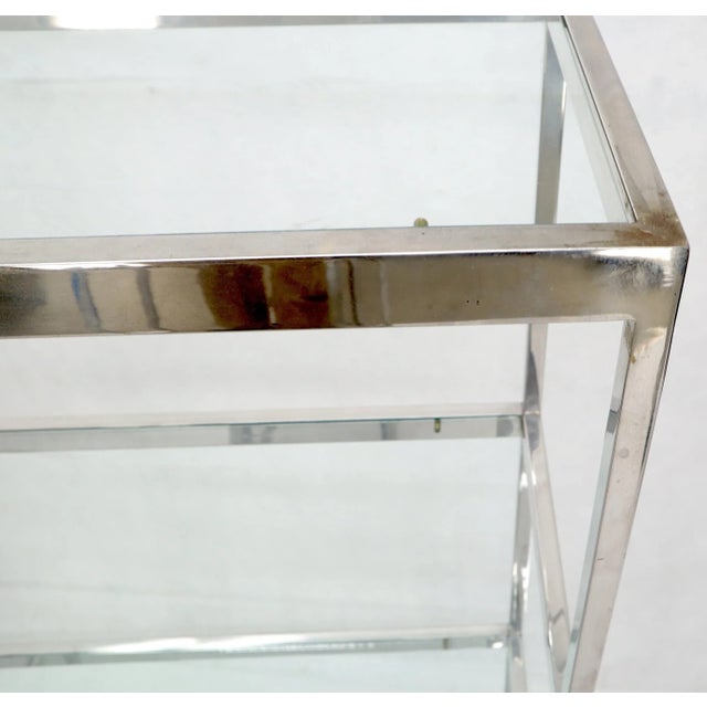 Mid-Century Modern Five Shelves Chrome and Glass Shelving Unit Étagère For Sale - Image 6 of 9