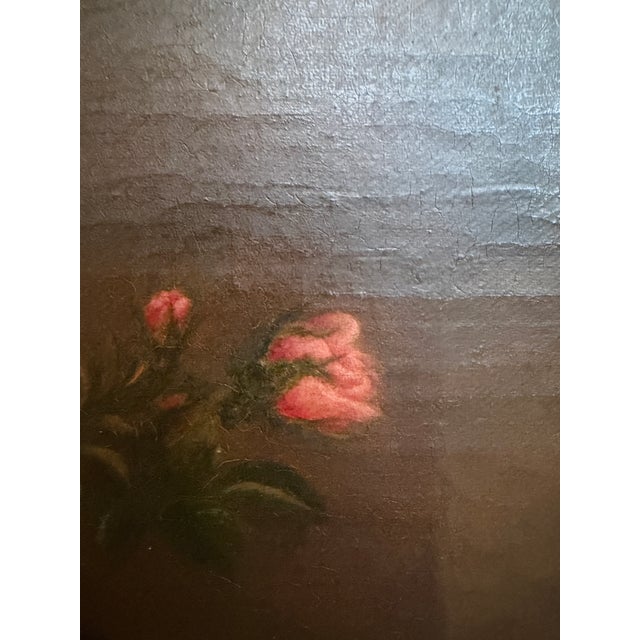 Antique 1868 Oil Portrait Young Woman European Lady Gilt Frame 19th Century For Sale - Image 11 of 12