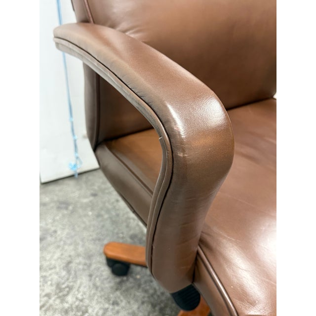 Ethan Allen High Back Executive Swivel Office Chair For Sale - Image 10 of 12