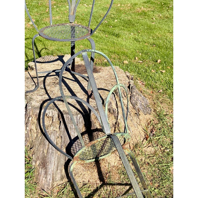 Mid 20th Century Pair Mid-Century Sculptural Outdoor Iron Chairs For Sale - Image 5 of 6