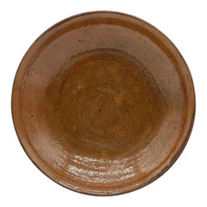 Antique Folk Art Pennsylvania Redware Plate, Circa 1860's