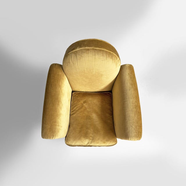Mid-Century Modern Italian Yellow Velvet Chairs by Tito Agnoli for Poltrona Frau, 1950s, Set of 2 For Sale - Image 11 of 18