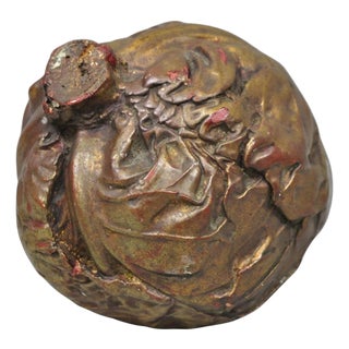Vintage Dorothy Draper Style Fold Formed Resin Artisan Crafted Cabbage Sculpture For Sale