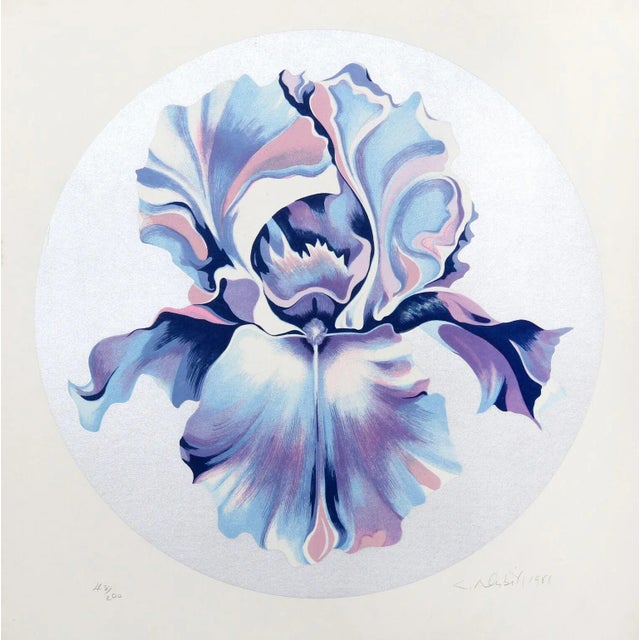 Title: Iris on Silver Artist: Lowell Blair Nesbitt, American (1933 - 1993) Year: 1981. Medium: Serigraph, signed and...